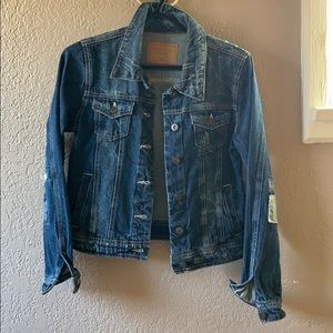Denim distressed jacket